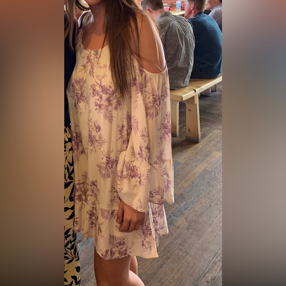 Altar'd State Lavender and Cream Long Sleeve Dress - Picture 1 of 4